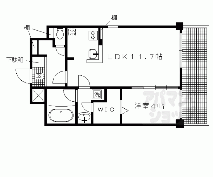 【グランデュア京　東一条】間取