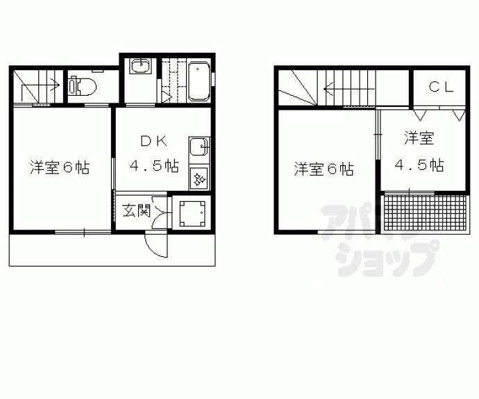 【吉田下阿達町貸家２３－３２】間取