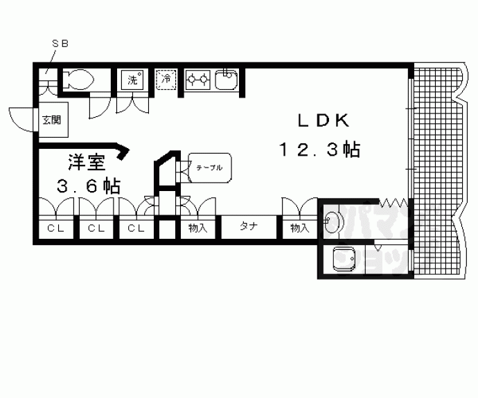 【シャルマン北白川ハイツ】間取