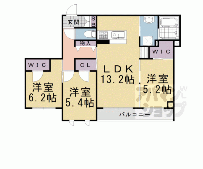 【Ｒｏｓｅ　Ｃｏｕｒｔ　Ｎ棟・Ｔ棟】間取