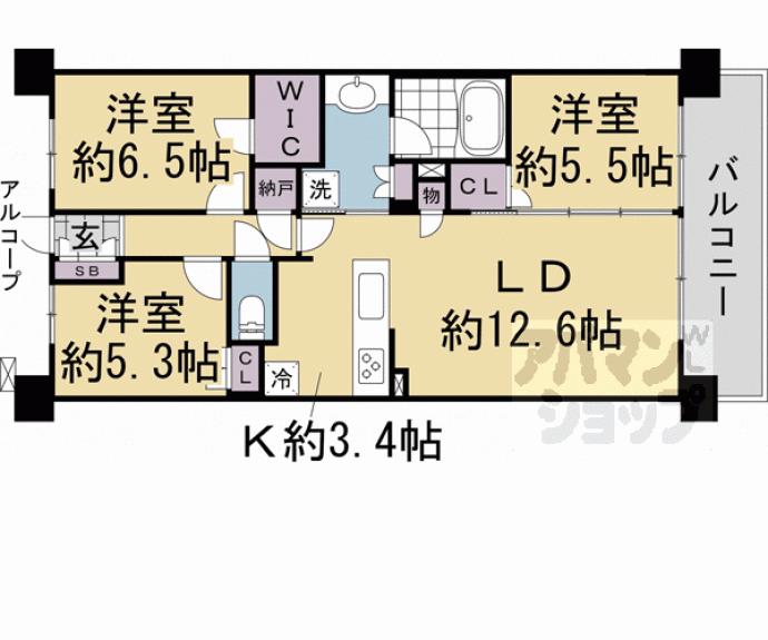 【京都桂川つむぎの街 ブライトスクエア】間取