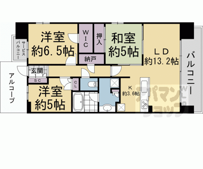 【京都桂川つむぎの街　ブライトスクエア】間取