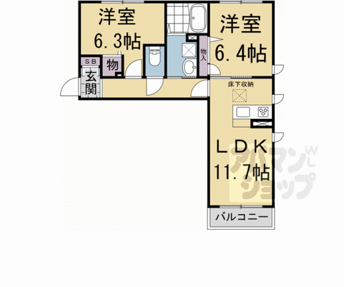 【フェリシード花水木】間取