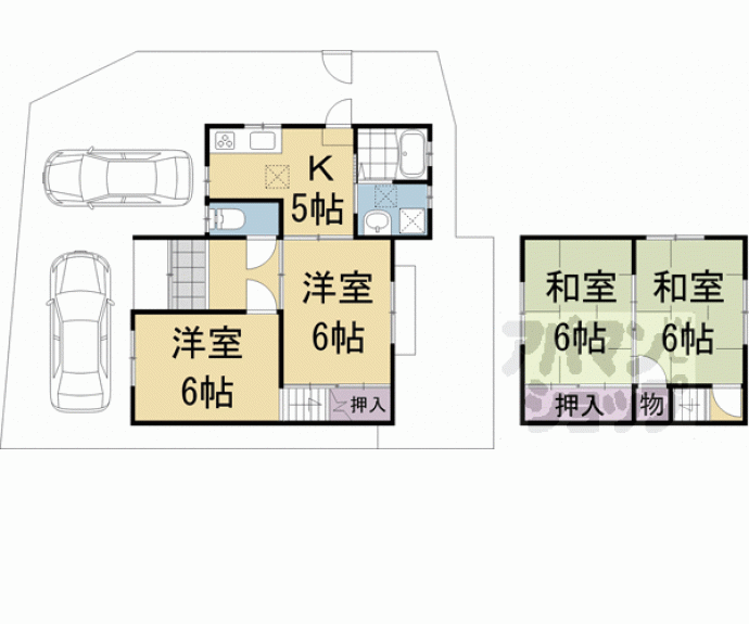 【山田弦馳町貸家44】間取