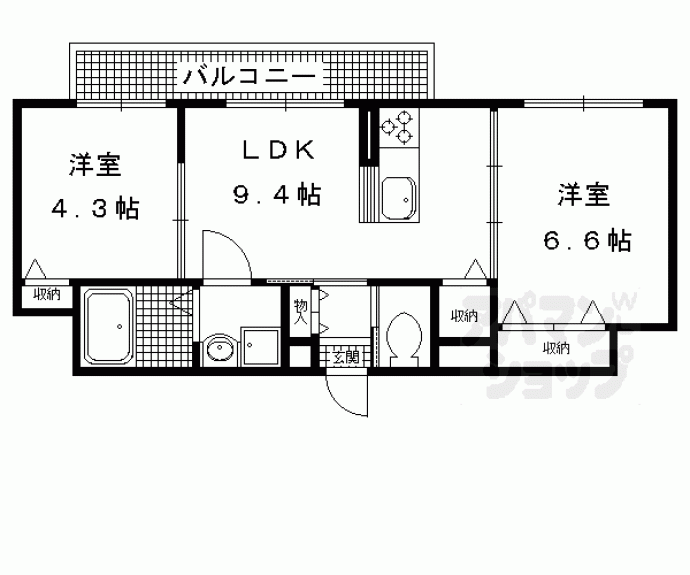 【シャーメゾンみゆきだいＡ】間取