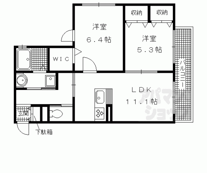 【シャーメゾンみゆきだいB】間取