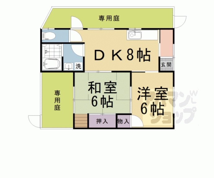 【桂久方町貸家８１】間取