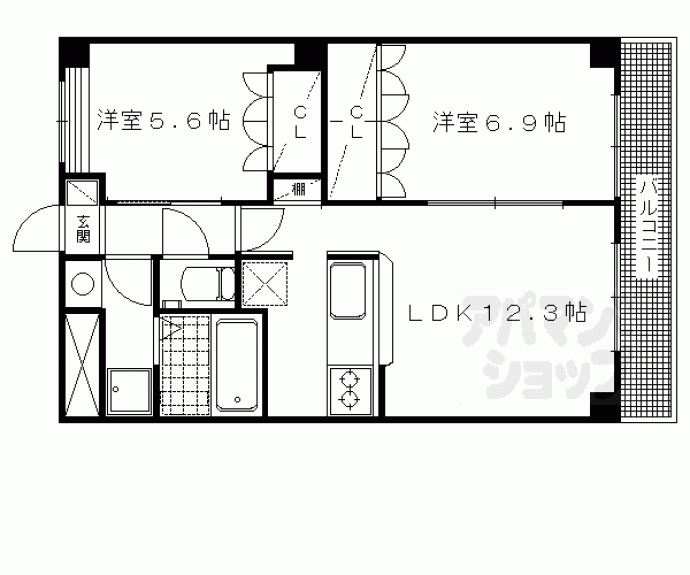 【サンライト川向井】間取