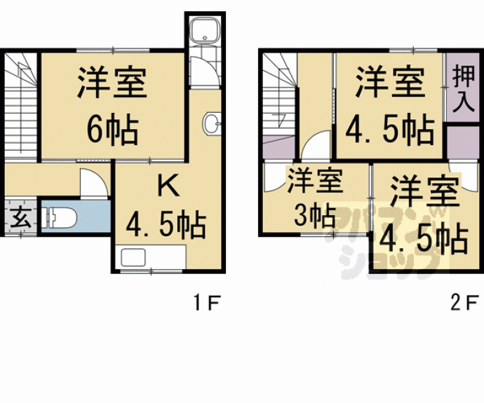 【桂池尻町貸家５６－７】間取