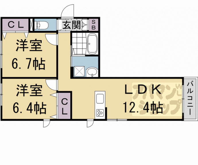 【シャーメゾンうぐいす台Ⅱ】間取