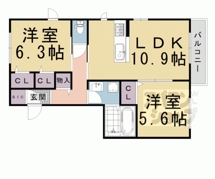 【シャーメゾン長法寺】間取