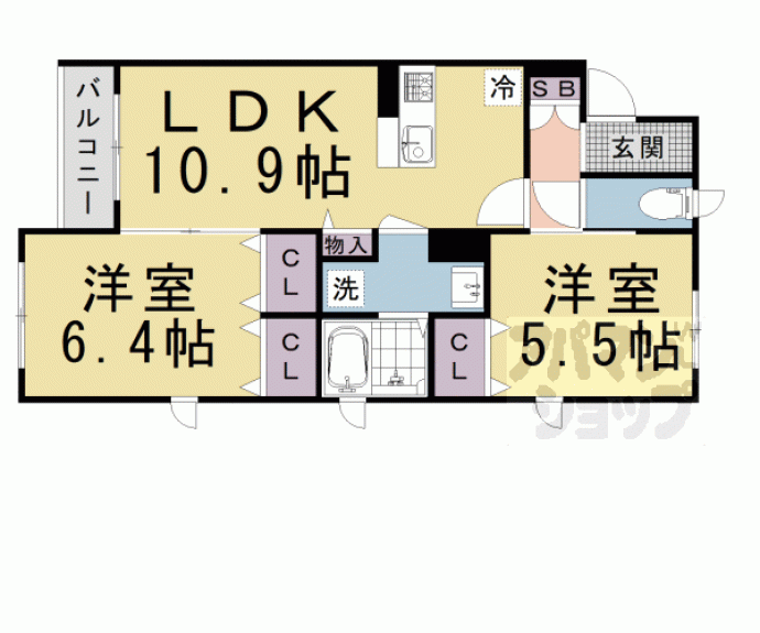 【シャーメゾン　ボン　クロワール　Ａ館】間取