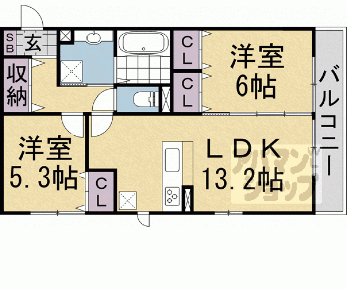 【サニープレイス向日町】間取
