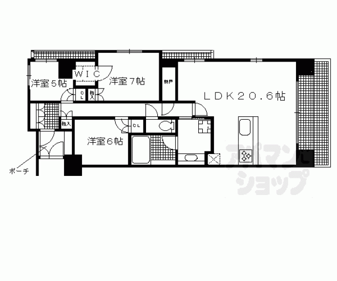 【グランマークシティ東向日】間取