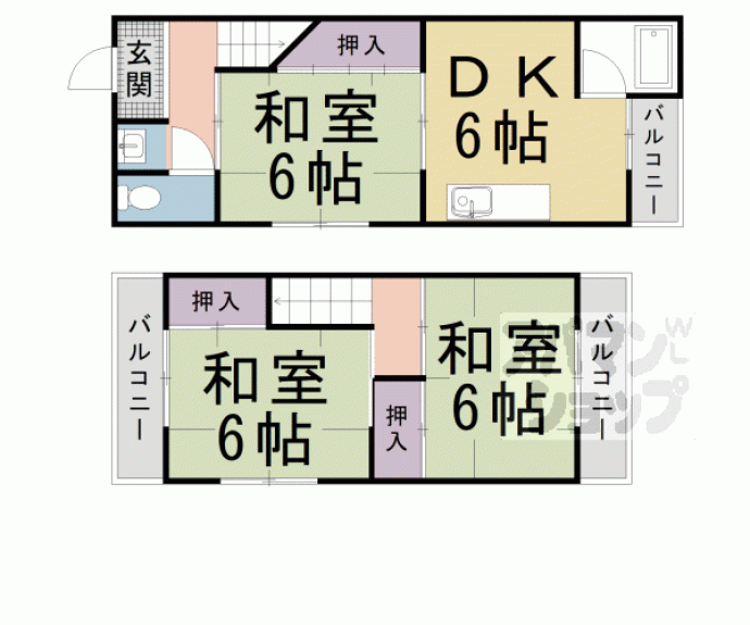 【フォルム鴨田ⅠⅡⅢ】間取