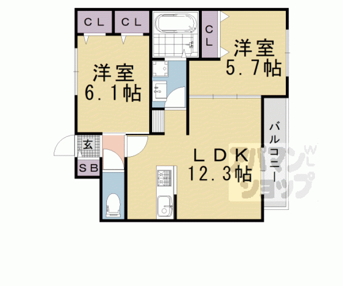 【Ｔｉａｒｅ　西山天王山】間取