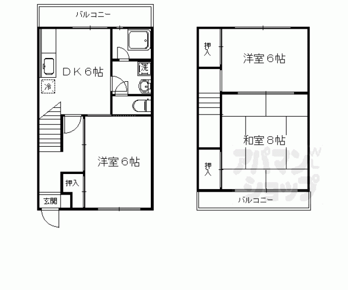 【朝日町テラスハウス】間取