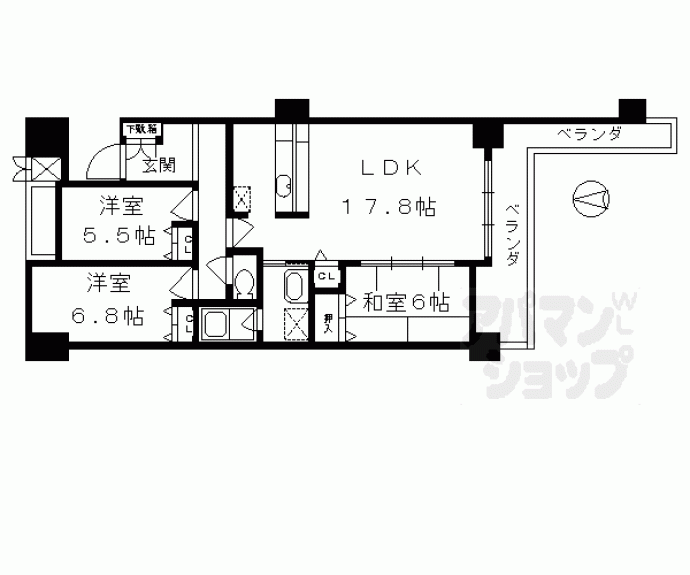 【パデシオン京都駅前】間取