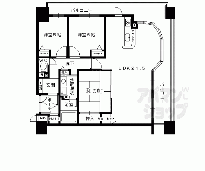 【パデシオン京都駅北】間取