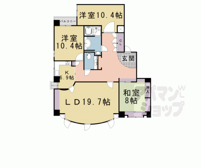 【ＫＢコンフォート三条】間取