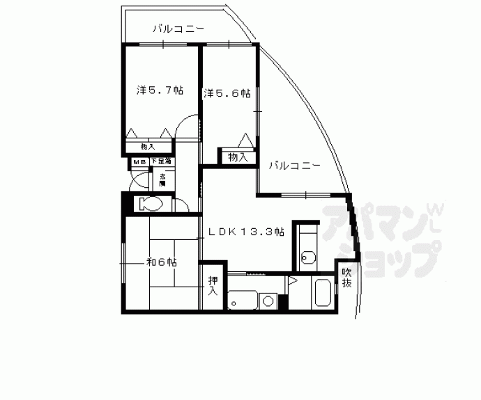【メゾン七条新町】間取