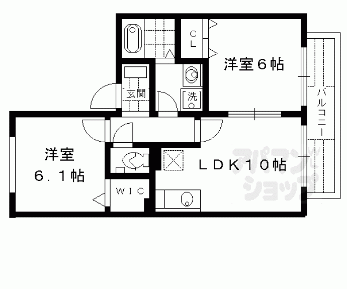 【ウエストビレッジ桃山】間取