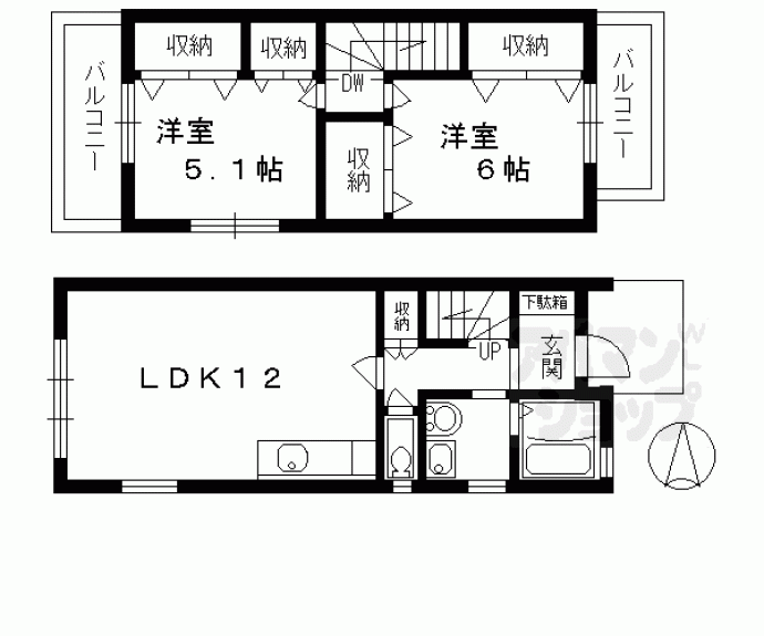 【テラスハウス熊本Ⅱ】間取
