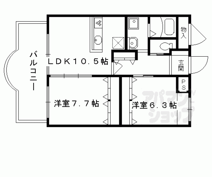 【クイーンズコート久津川】間取