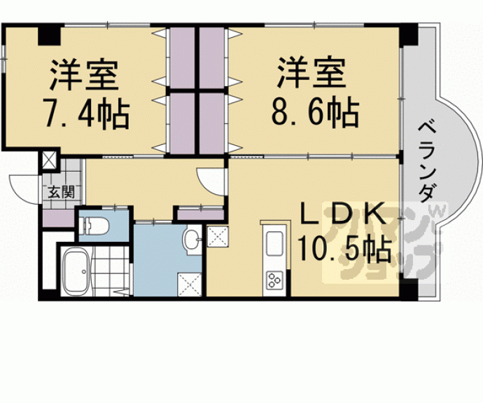 【クイーンズコート久津川】間取