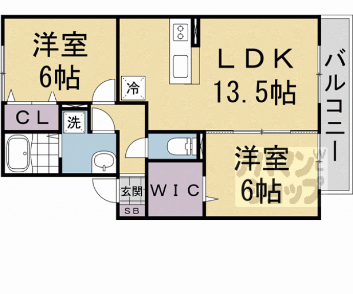 【セジュールハピネスＢ棟】間取