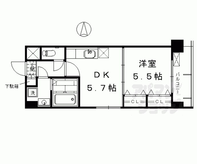 【ヒーリングタワー七条大宮】間取