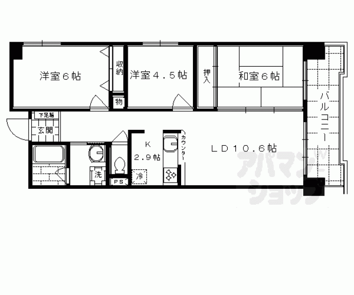 【コスモ四条西洞院】間取