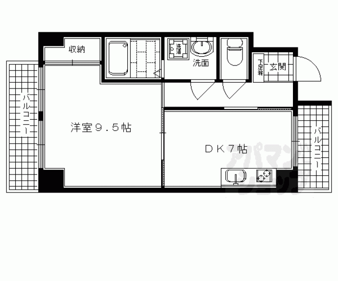 【ピュアコート五条】間取
