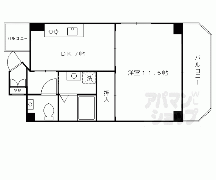 【ピュアコート五条】間取