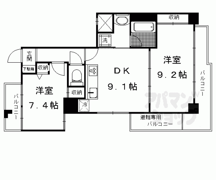 【大宮通今出川下ル薬師町マンション】間取