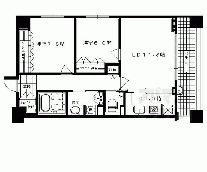 【リーガル京都四条河原町通りⅡ】間取