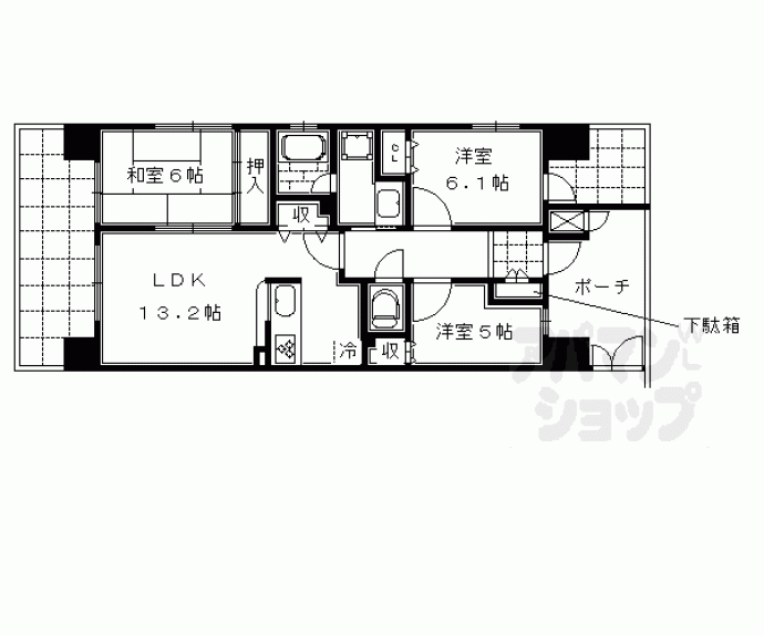 【コスモシティ三条西洞院】間取