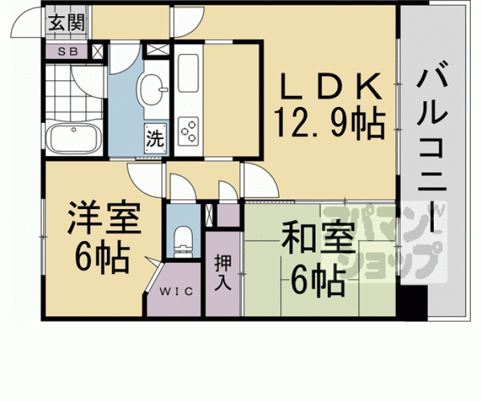 【コスモシティ三条西洞院】間取