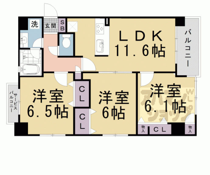 【三条麩屋町アーバンライフ】間取