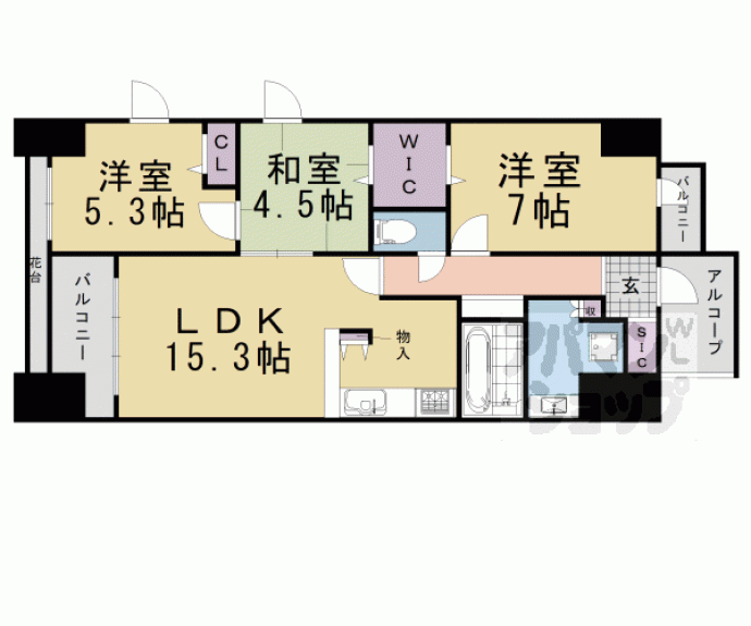 【アパガーデンコート烏丸錦】間取