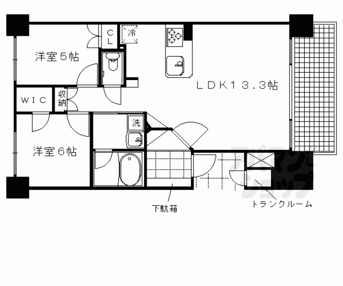 【レスタージュ四条烏丸ラティス】間取