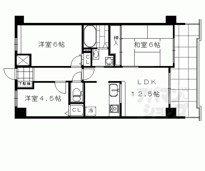 【コスモ二条城東】間取