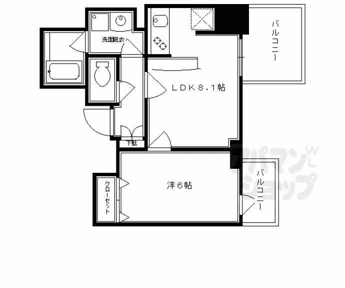 【エステムプラザ京都四条烏丸Ⅱ雅ｓｔｙｌｅ】間取