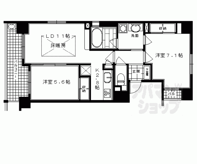 【エステムプラザ京都四条烏丸Ⅱ雅ｓｔｙｌｅ】間取