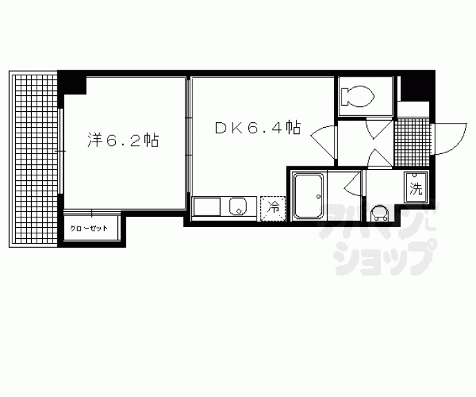 【千本通出水下ル十四軒町マンション】間取