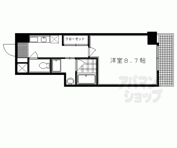 【千本通出水下ル十四軒町マンション】間取