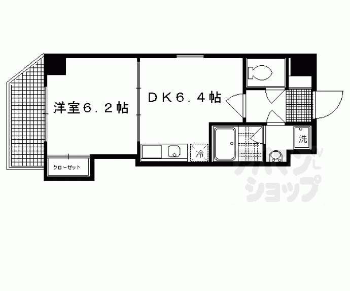 【千本通出水下ル十四軒町マンション】間取