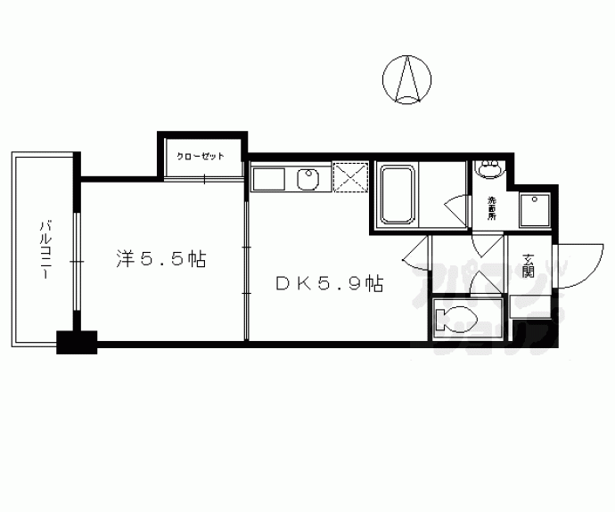 【千本通出水下ル十四軒町マンション】間取
