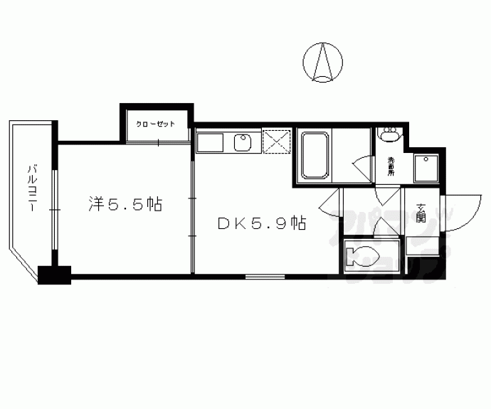 【千本通出水下ル十四軒町マンション】間取