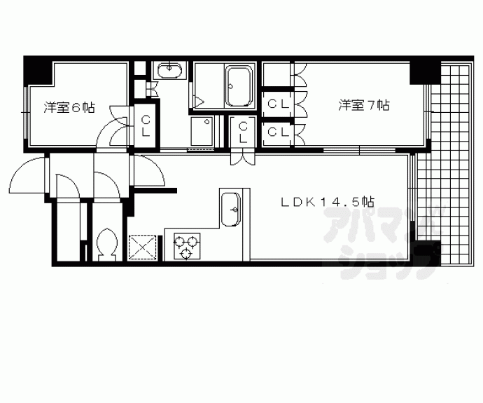 【ライオンズ四条烏丸セントマークス】間取